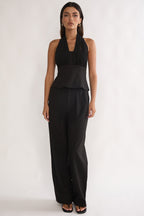 Meri Halterneck Top Black