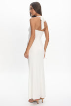 Opera Drape Bust Maxi Dress White
