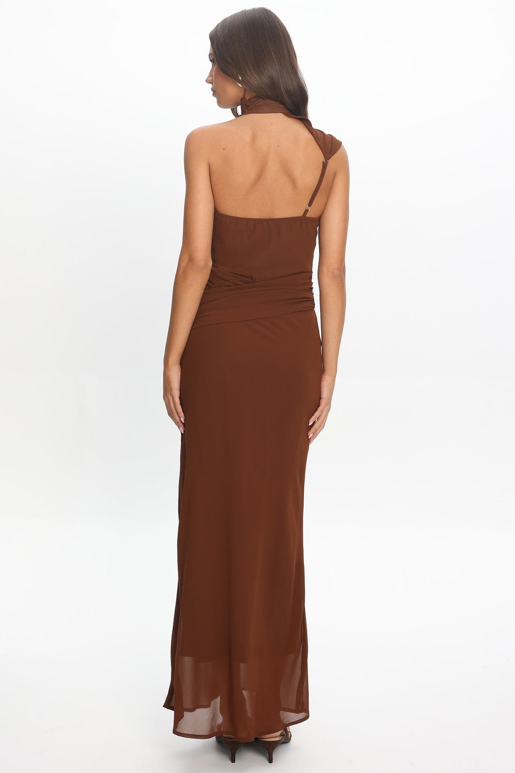 Renata High Neck Maxi Dress Cocoa