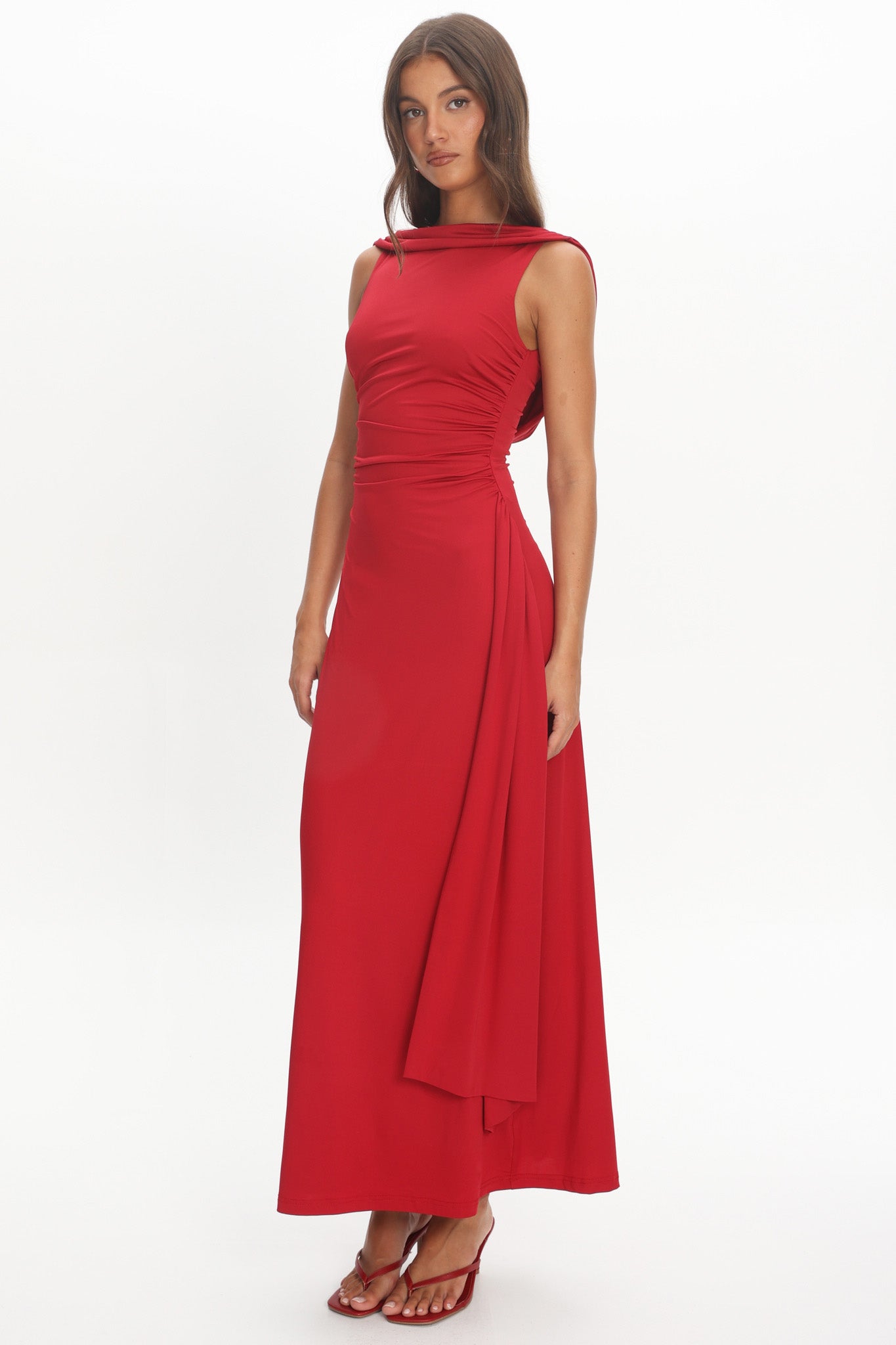 Amorah Cowl Back Maxi Dress Cherry Secondary image