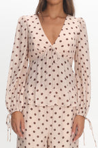 Anessa Balloon Sleeve Top Polka Dot Cream
