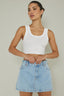 In Sync Scoop Neck Crop Top White