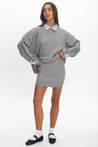 Marvelle Knit Mini Skirt Grey