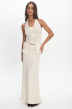 Duma Halterneck Knit Top Cream
