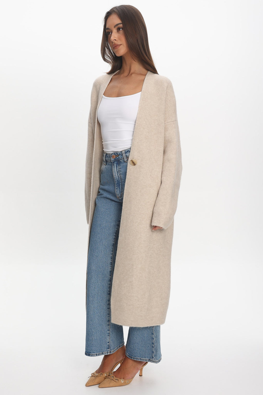Last Light Longline Oversized Coat Oat