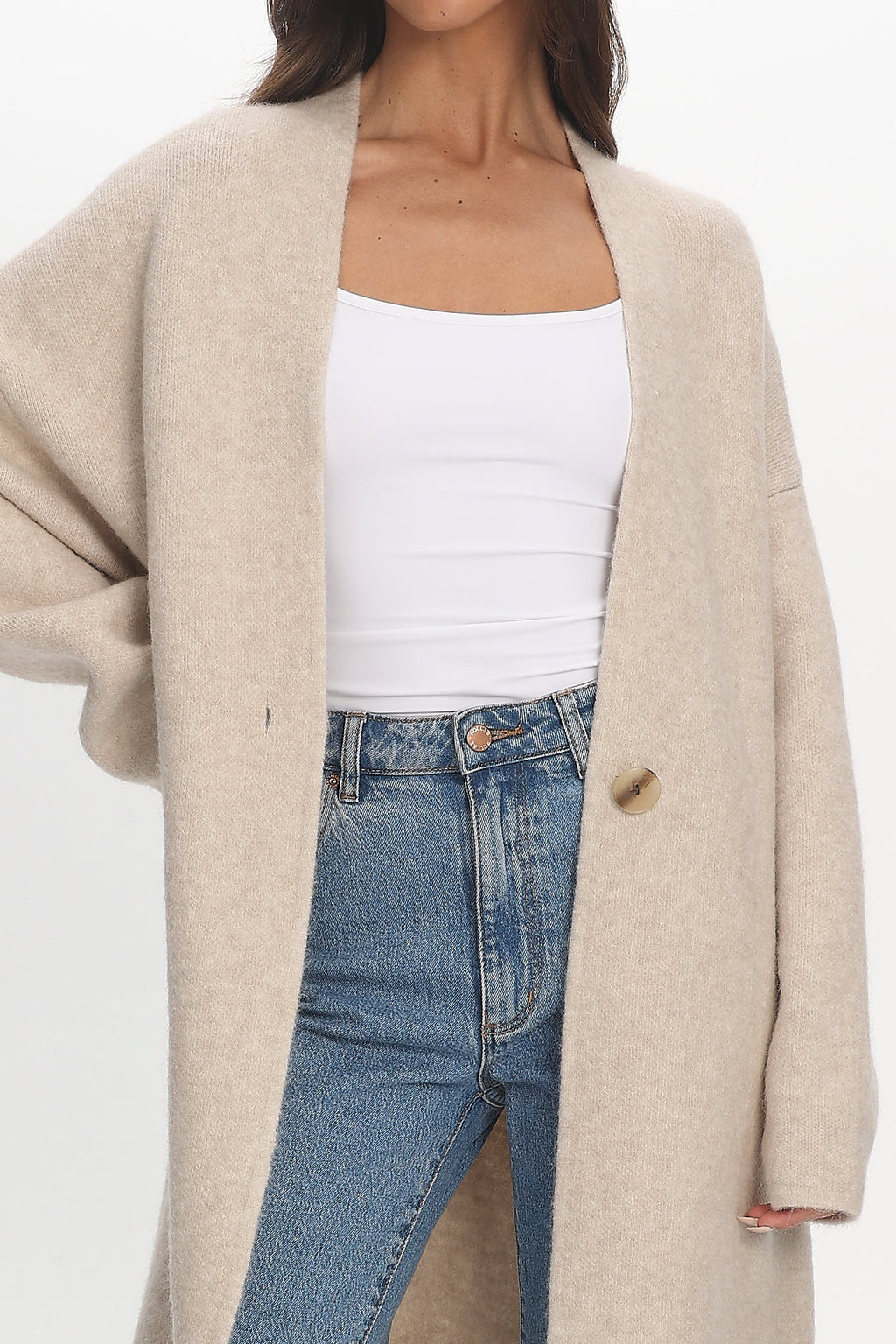 Last Light Longline Oversized Coat Oat