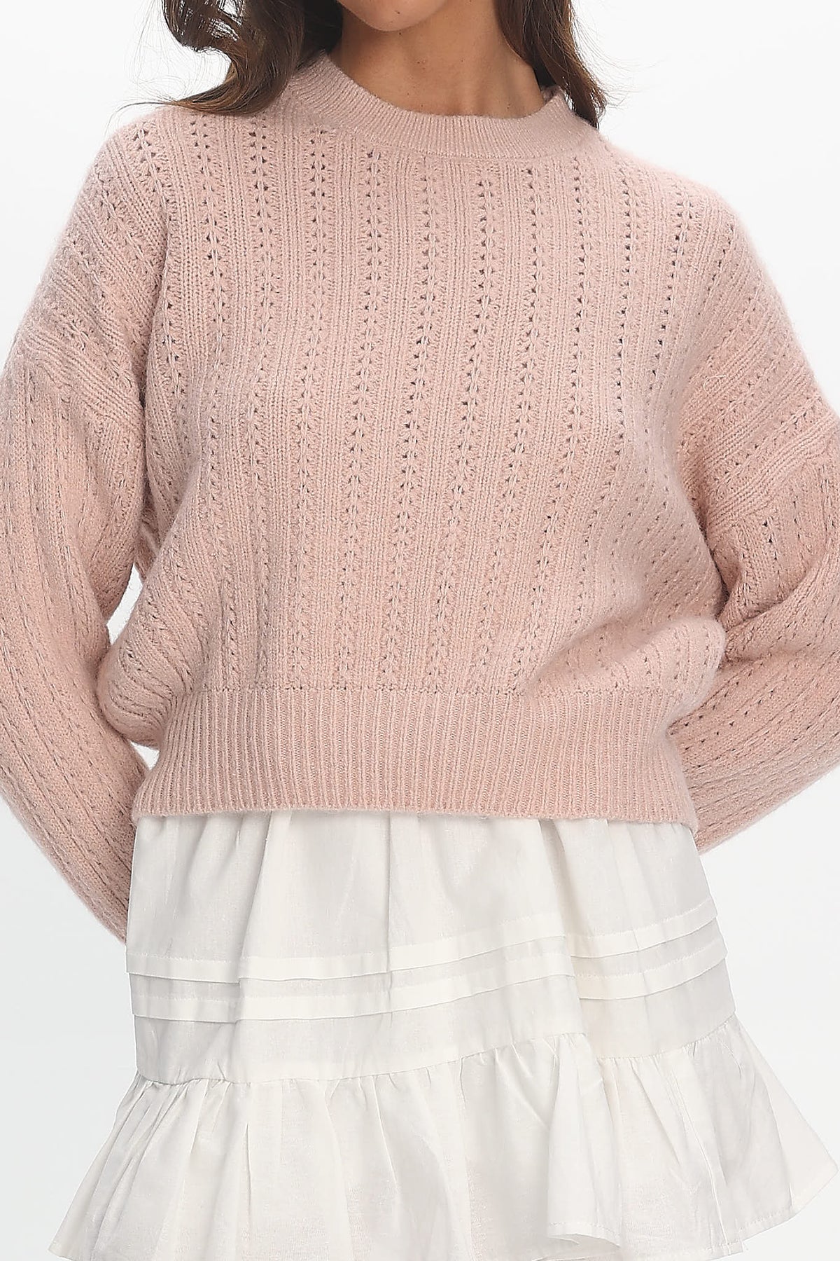 Cadence Knit Sweater Pink