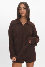 Jenae Knit Shorts Chocolate