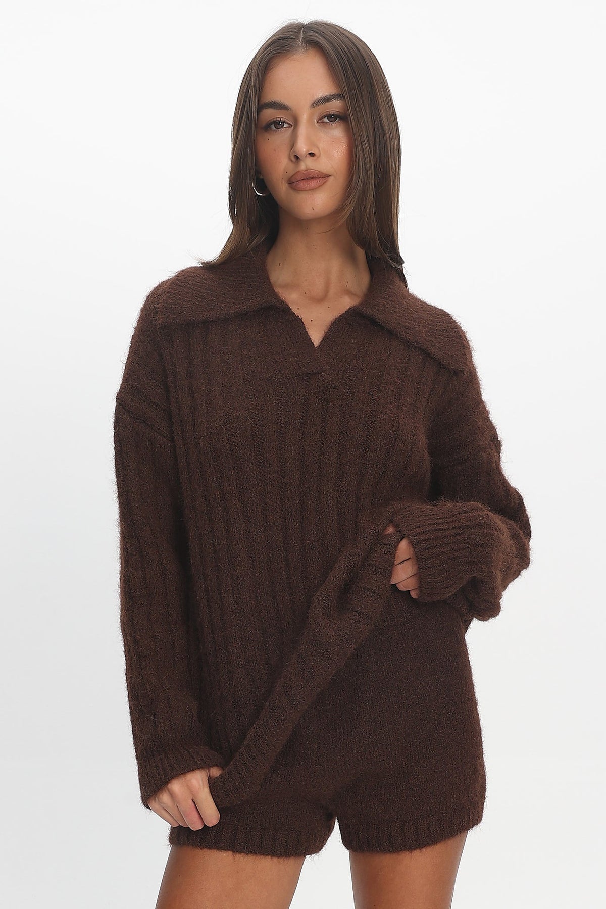 Jenae Knit Shorts Chocolate