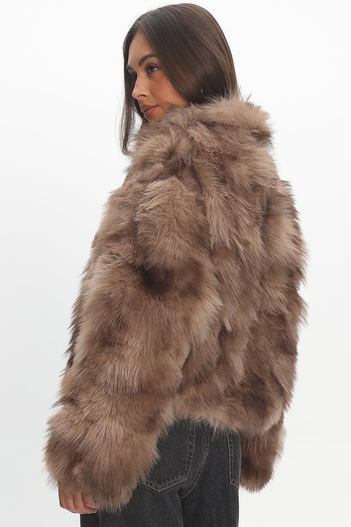 Moving On Faux Fur Coat Mocha