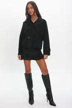 London Night Double-Breasted Coat Black