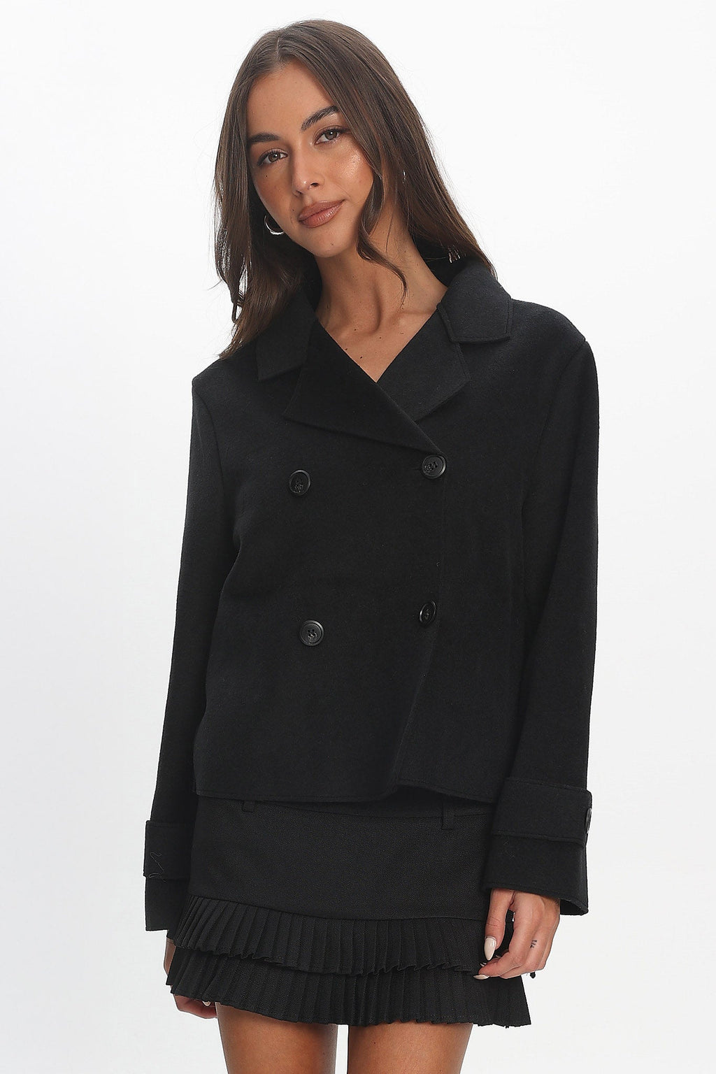 London Night Double-Breasted Coat Black