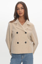 London Night Double-Breasted Coat Oat