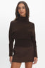 Zyah Turtleneck Knit Sweater Chocolate