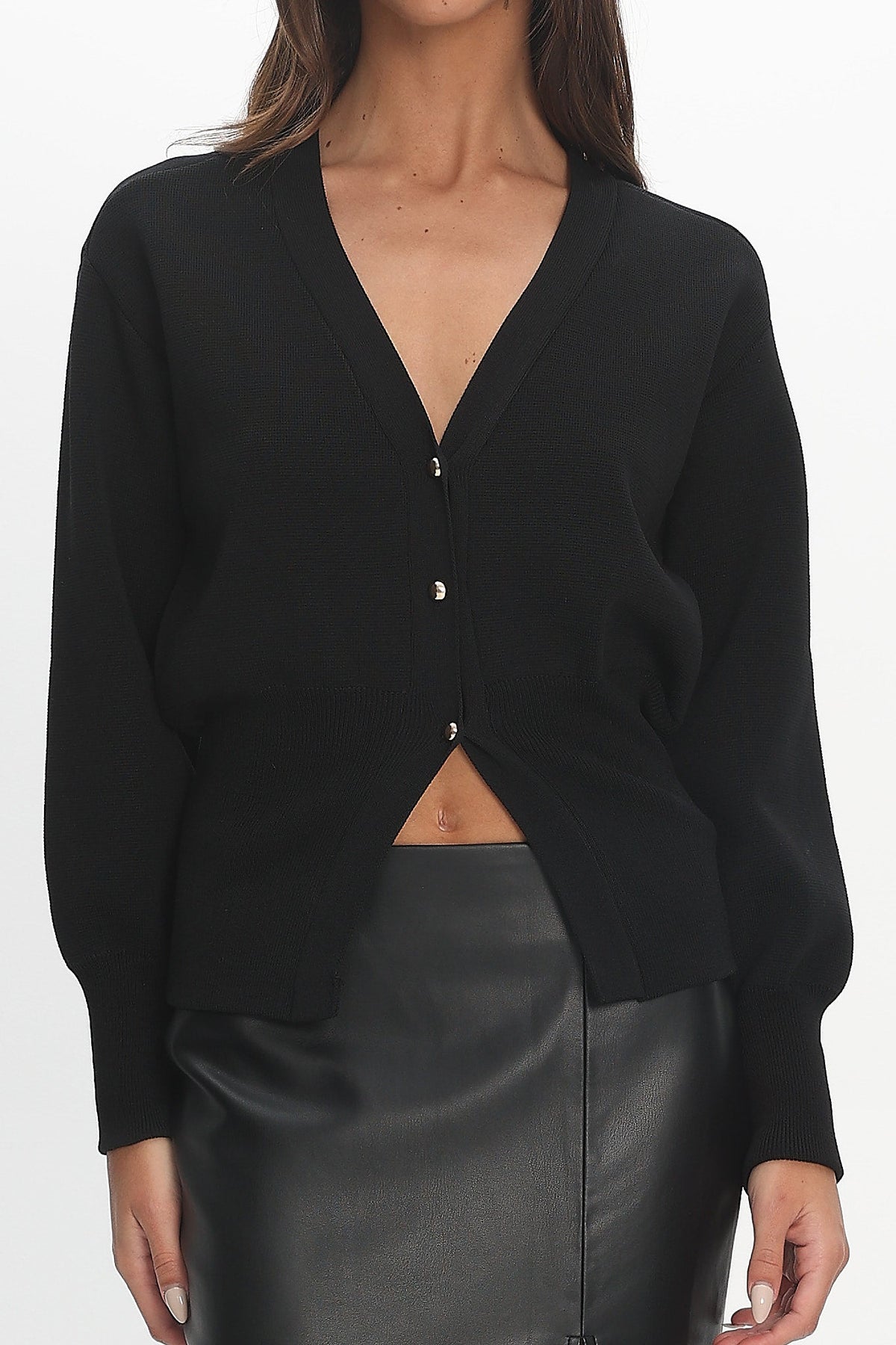 Nolana Buttoned Cardigan Black