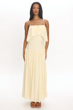 Eros Ruffle Maxi Dress Cream