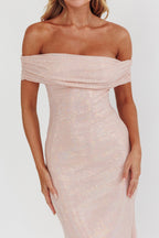 Kailey Off-Shoulder Maxi Dress Spangle Blush