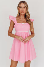 Angels Harp Babydoll Mini Dress Light Pink