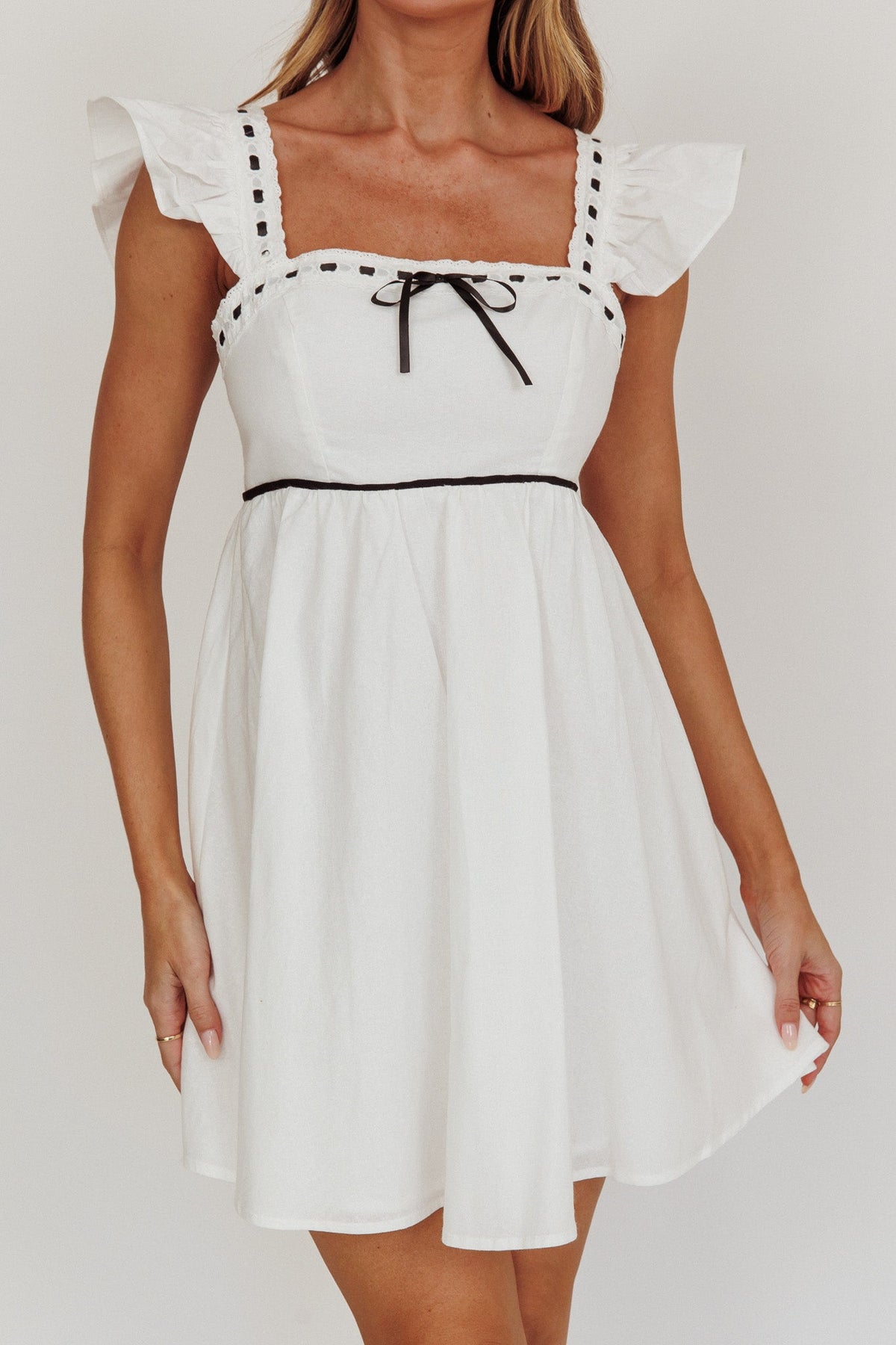 Angels Harp Babydoll Mini Dress White Main image