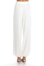 Come Undone Bubble Hem Trousers White
