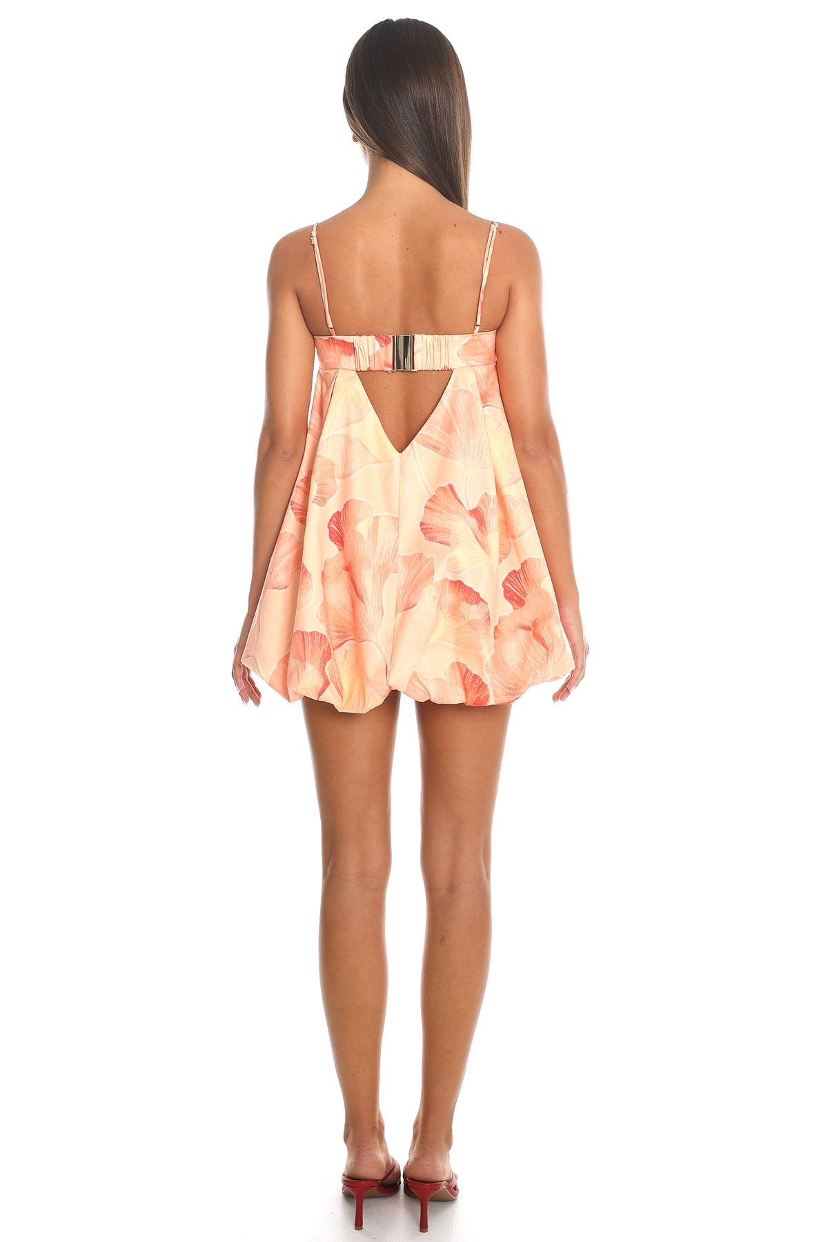 Jasminda Embroidered Mini Dress Peach