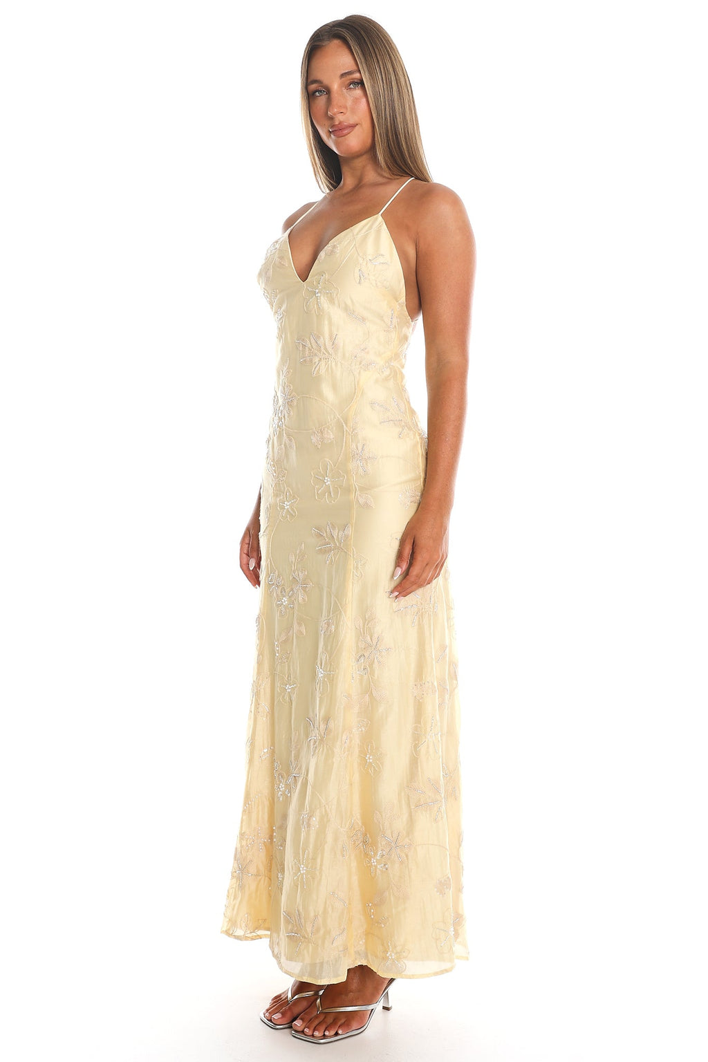 Libertine Beaded Maxi Dress Yellow