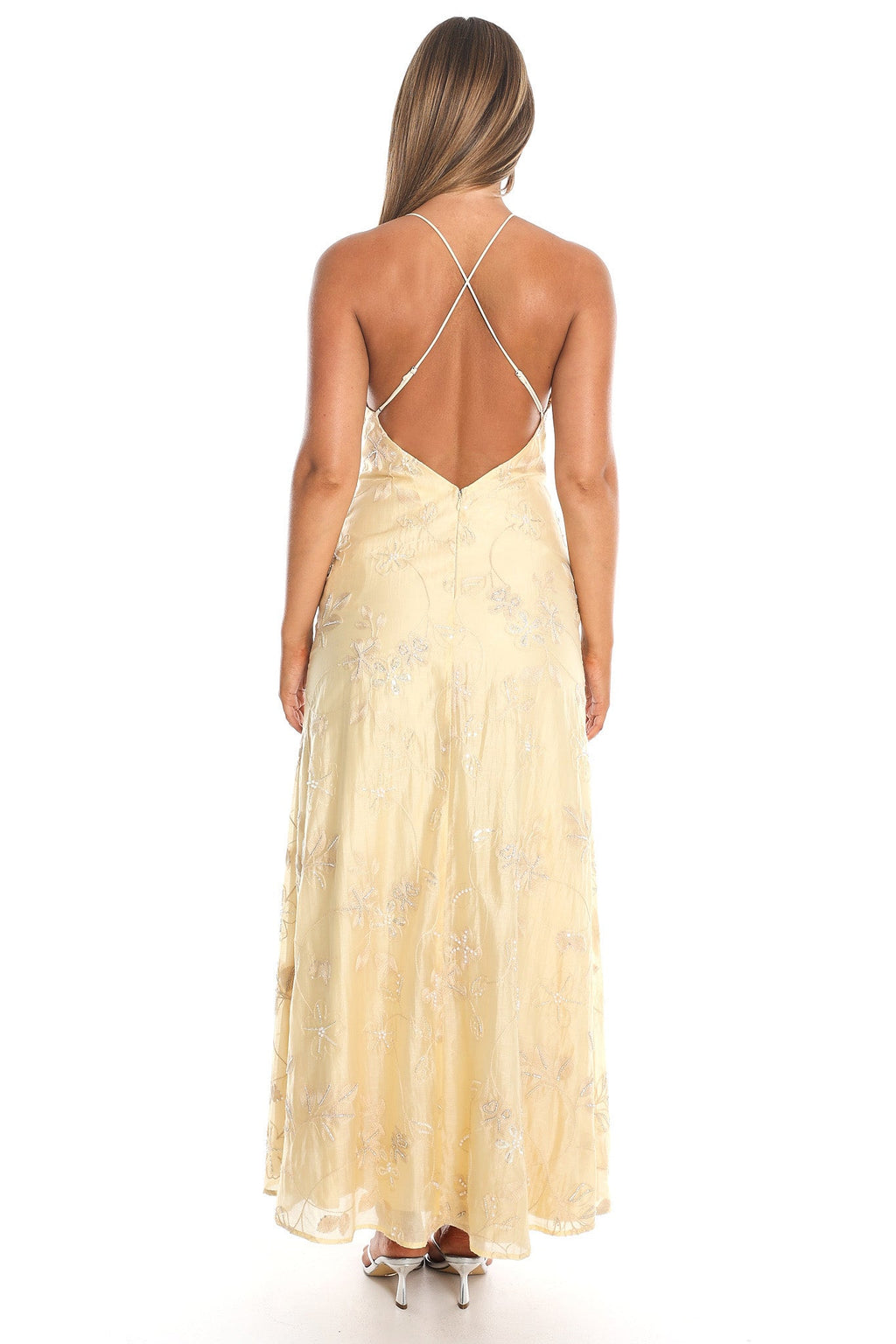 Libertine Beaded Maxi Dress Yellow