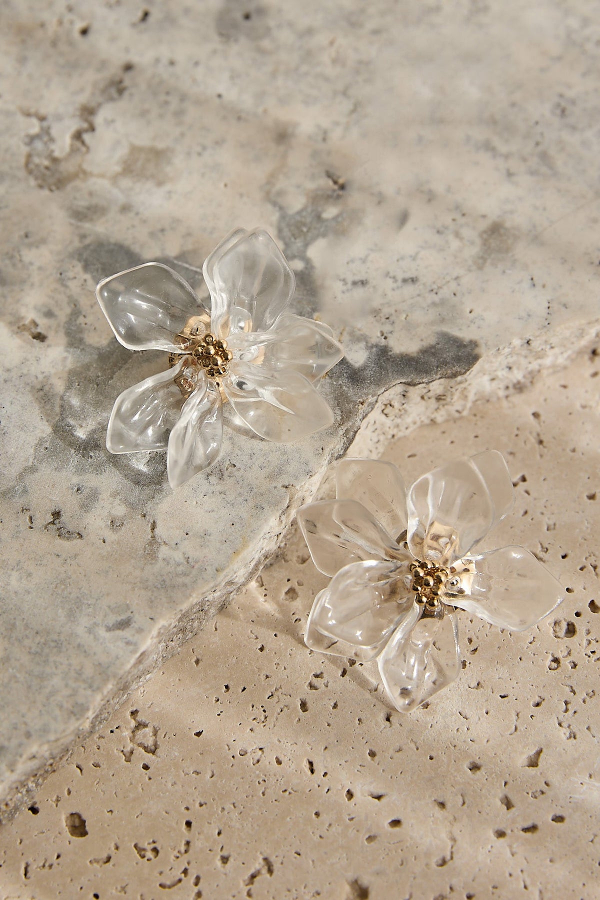 Monika Acrylic Flower Earrings Clear