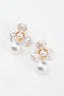 Triniti Drop Flower Earrings Gold Pearl