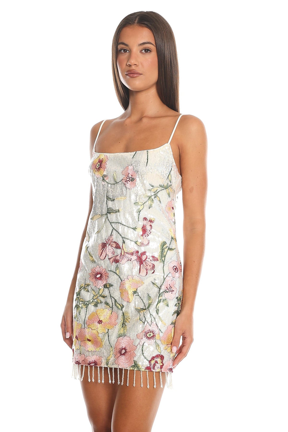 Palencia Sequin Mini Dress Cream