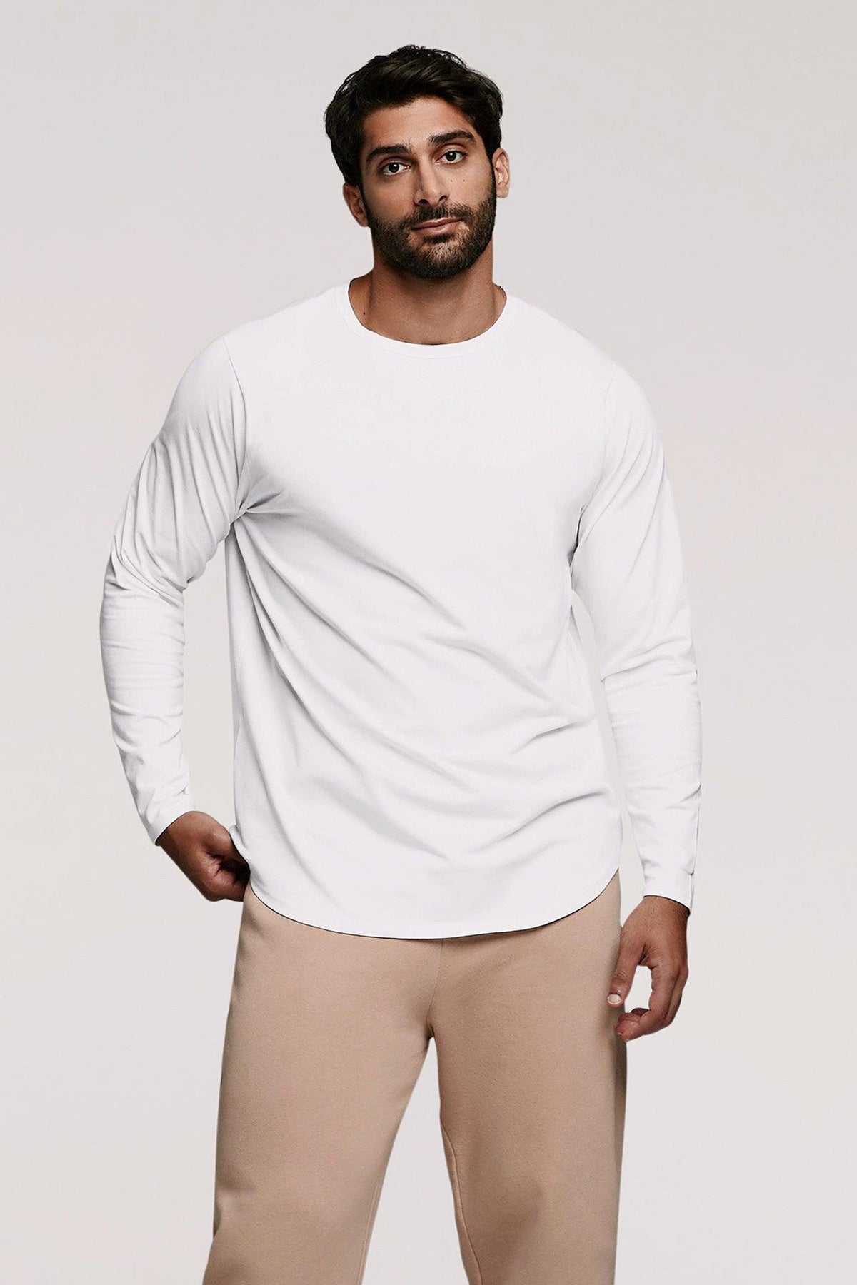 Long Sleeve Curved Hem T-Shirt