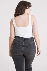 Square Neck Tank Bodysuit | White