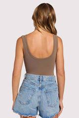 Seamless Scoop Tank Bodysuit | Mocha