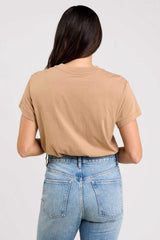 Soft Cotton Everyday T-Shirt Bodysuit | Cinnamon