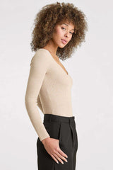 Sweetheart Sweater Bodysuit | Heather Oat