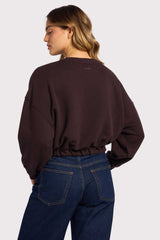 Vintage Fleece Cinch Waist Sweatshirt | Eggplant