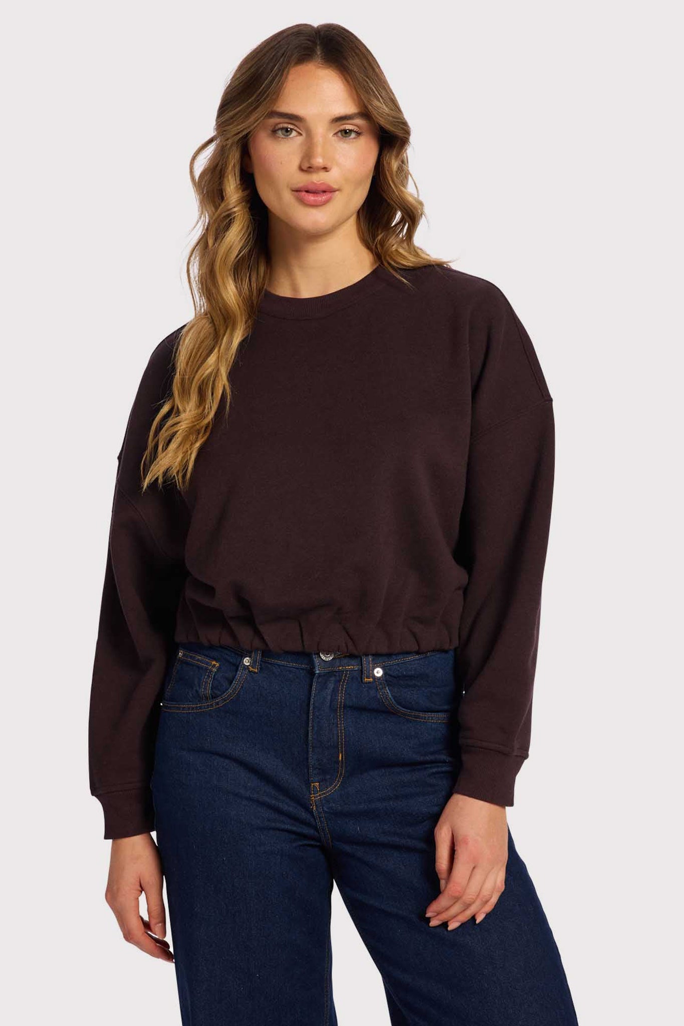 Vintage Fleece Cinch Waist Sweatshirt