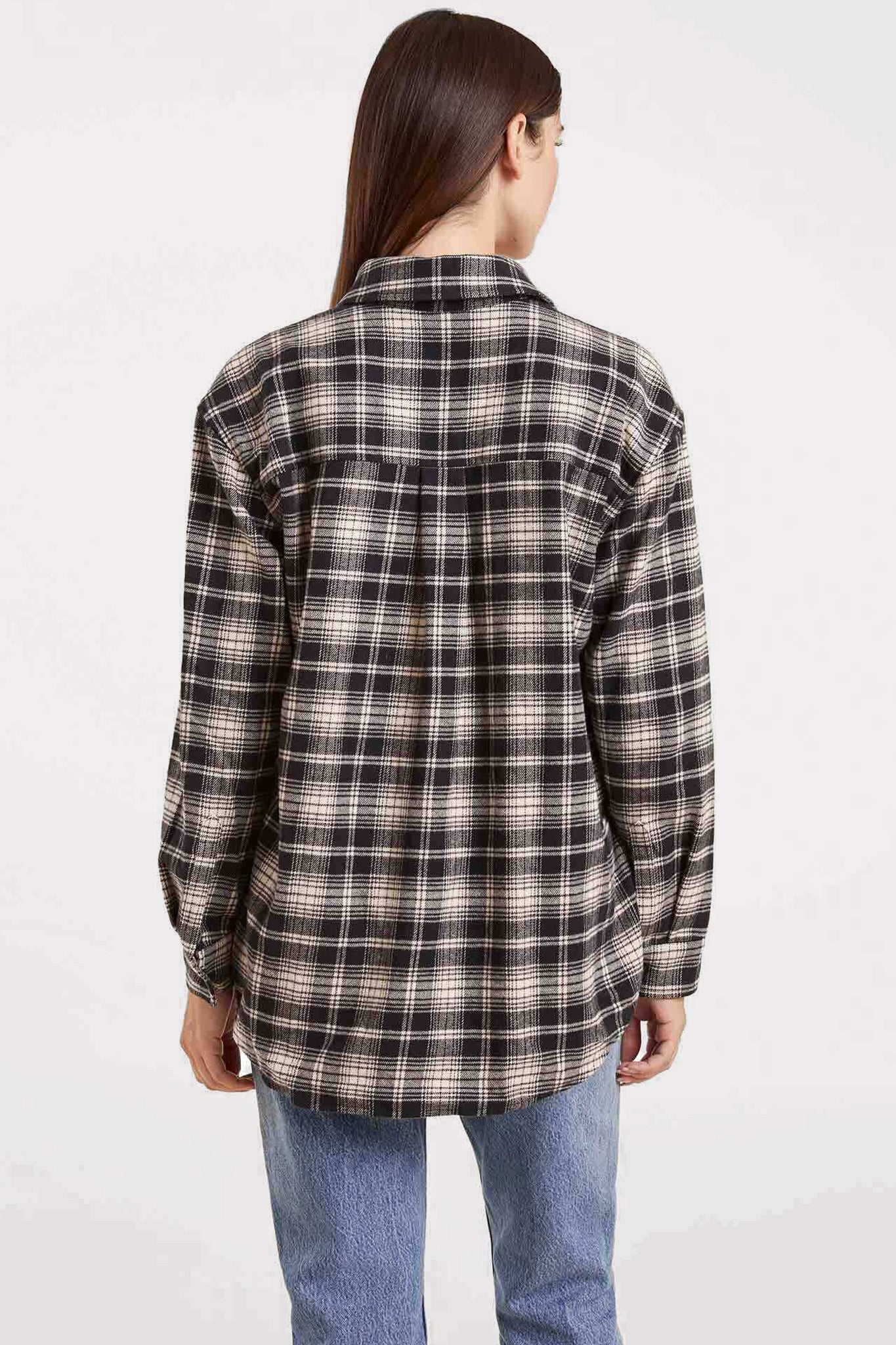 Boyfriend Flannel | Black/Bone