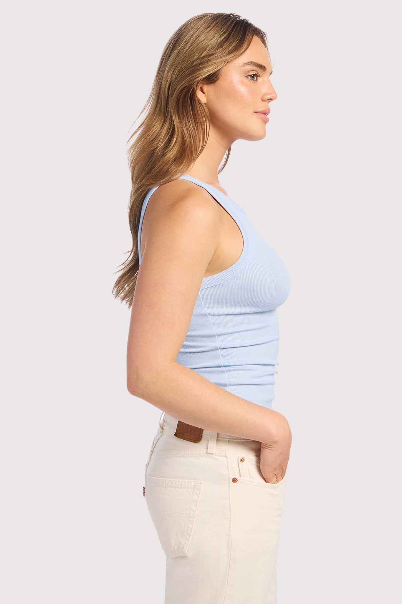 Slinky Rib Racer Tank | Cloud