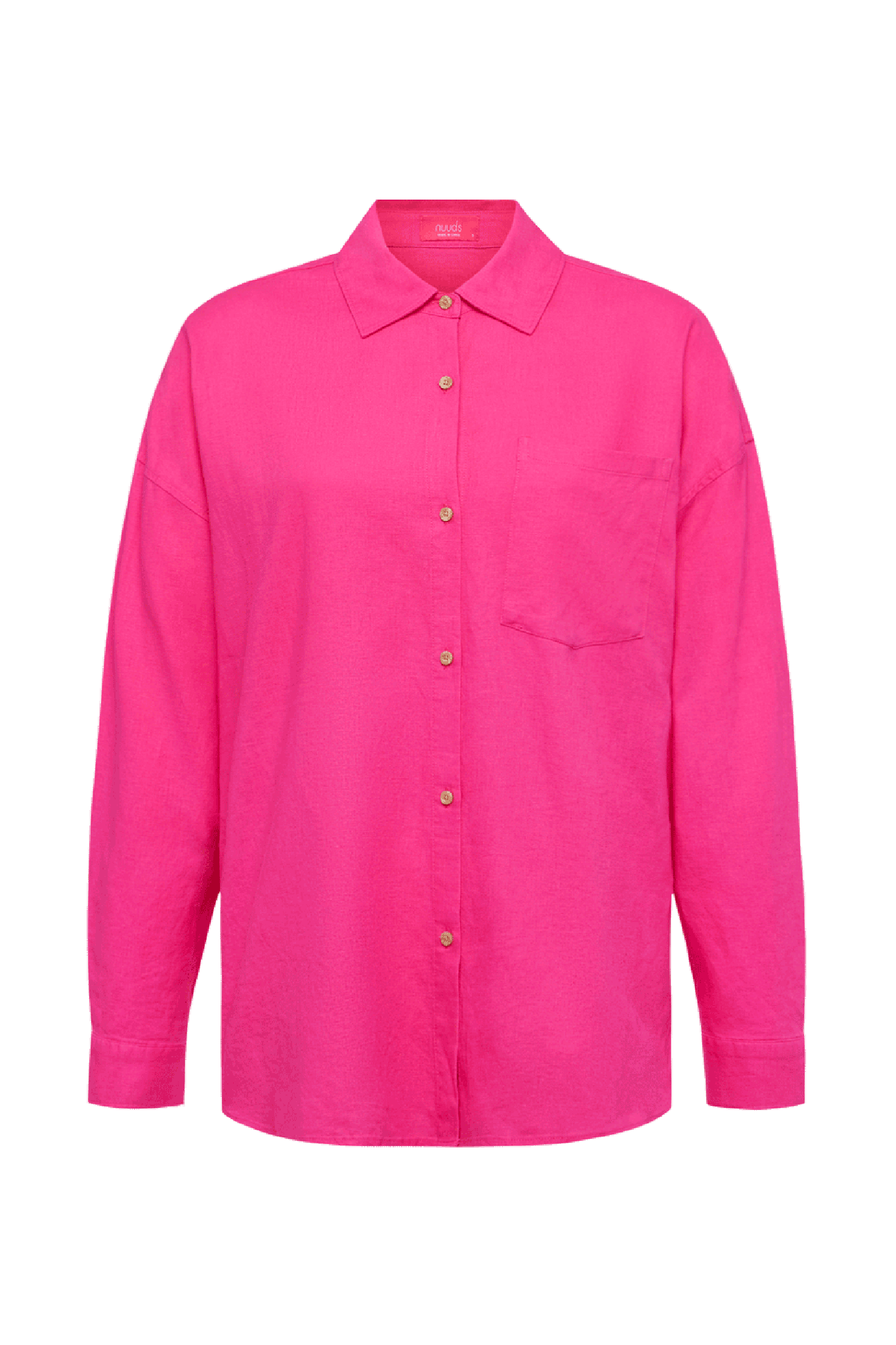 Linen Boyfriend Shirt | Fuchsia