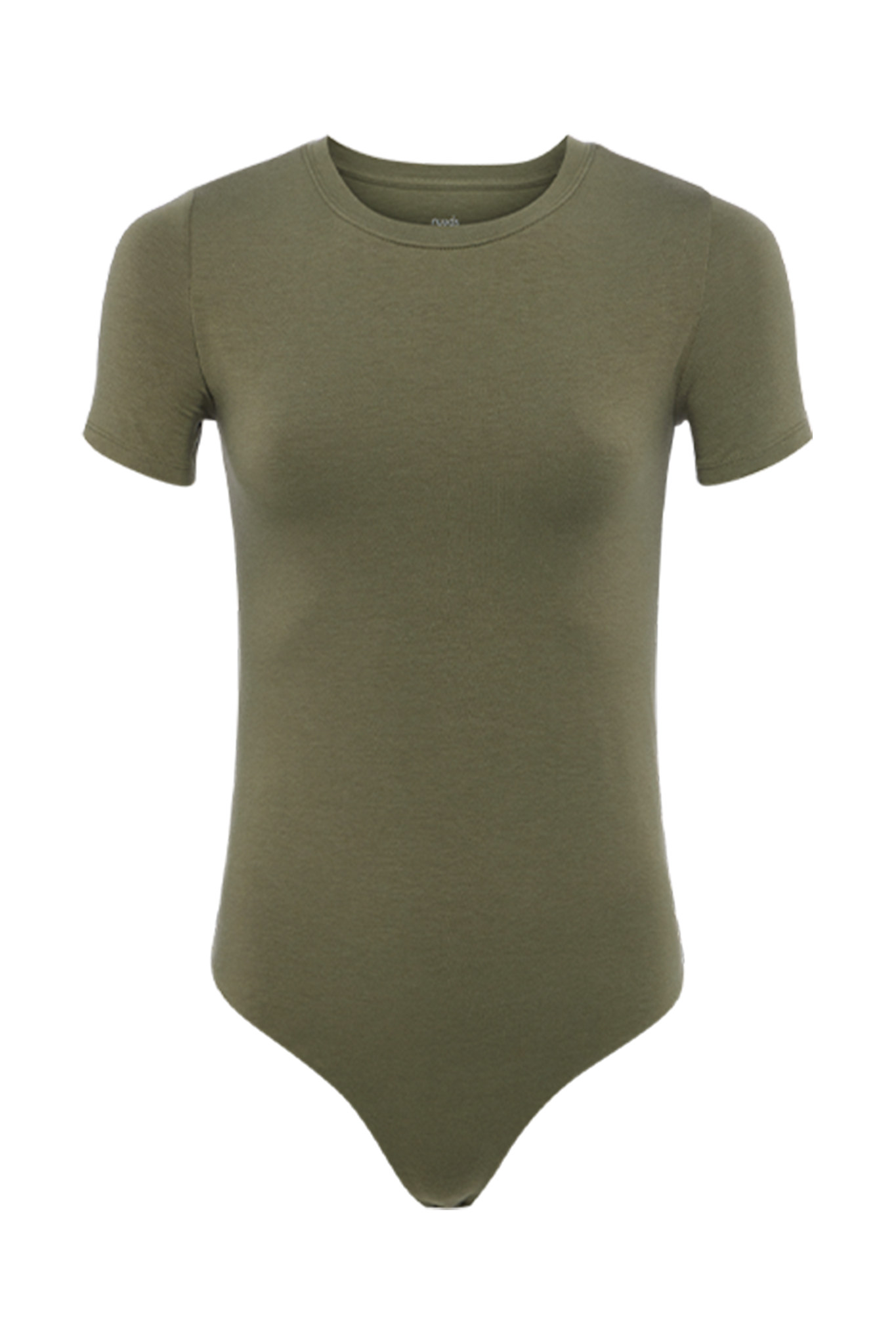 Cotton Stretch Short Sleeve Crewneck Bodysuit | Olive