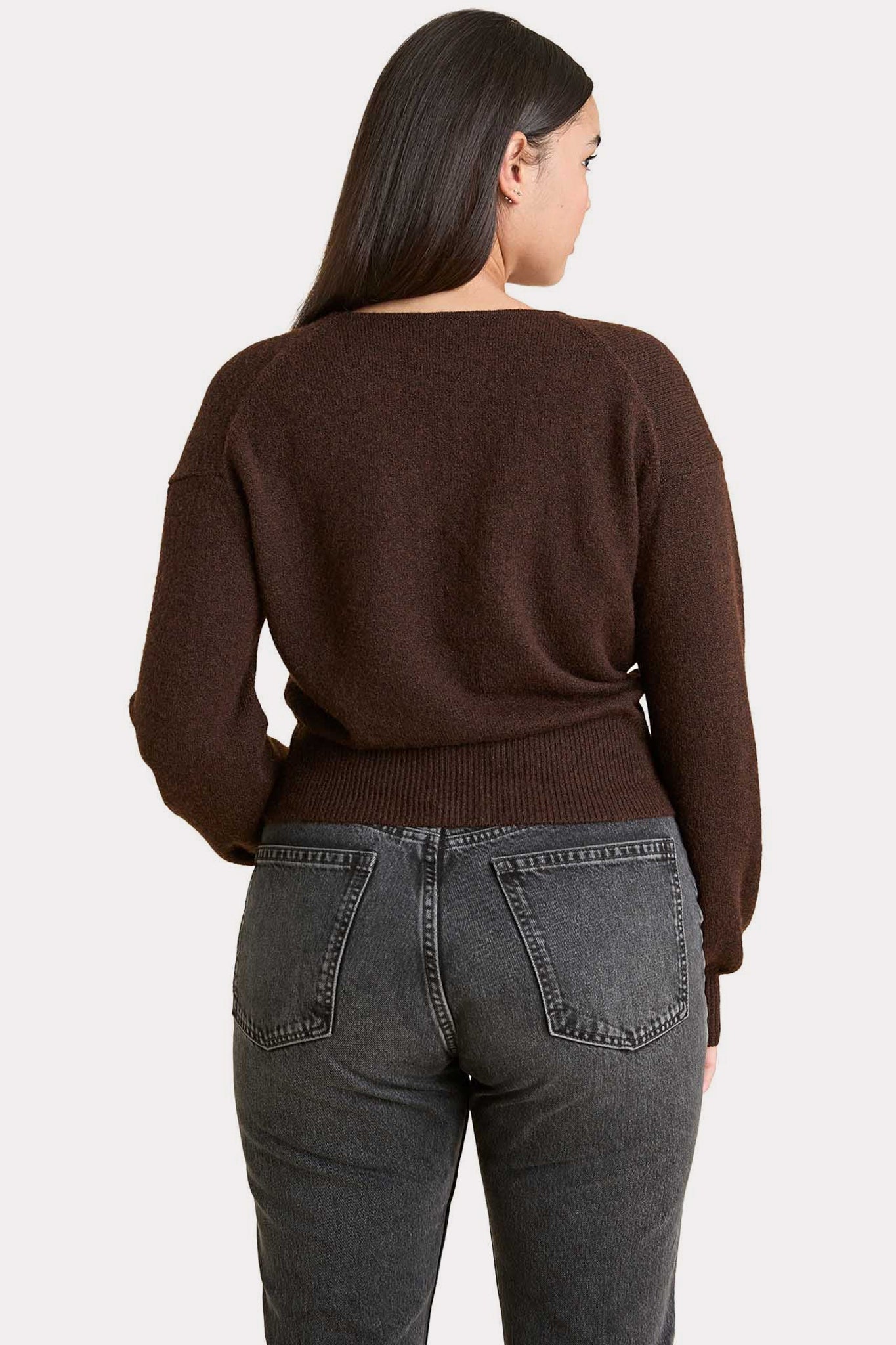 Cozy Knit Wrap Sweater | Coffee