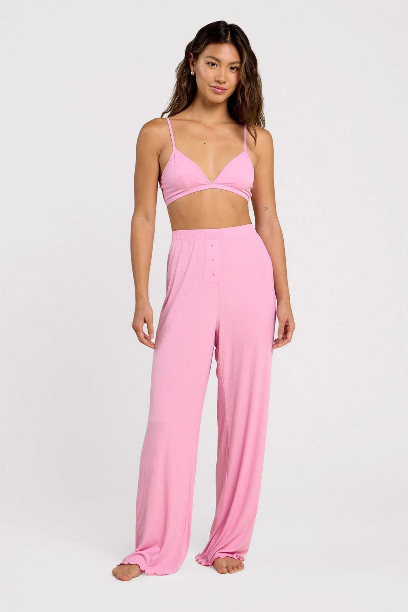 Mini Rib Wide Leg Pant