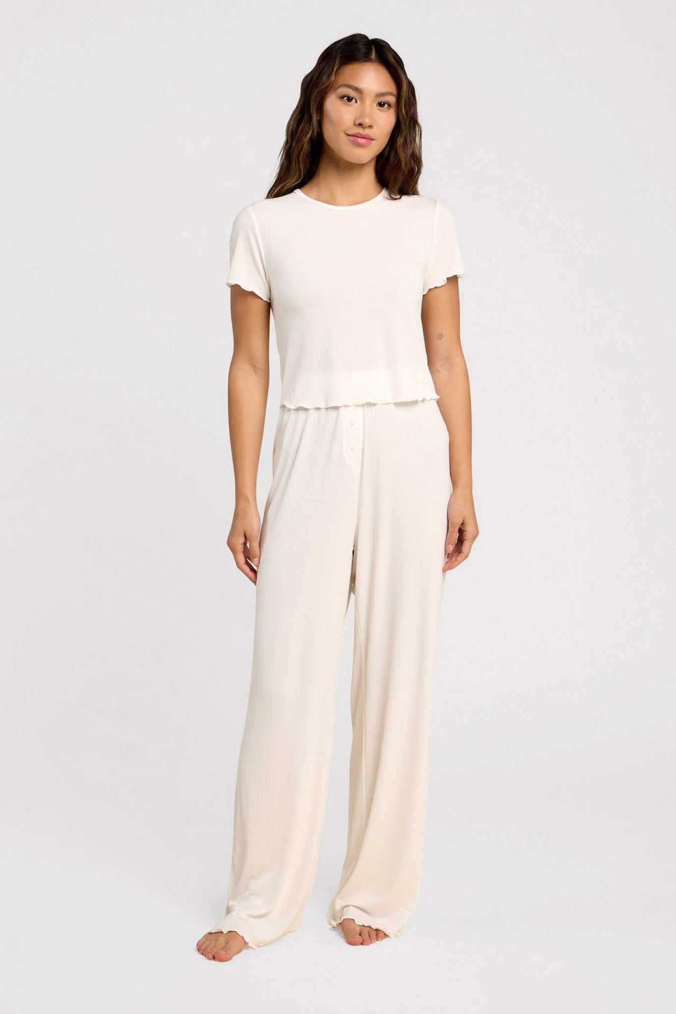Mini Rib Tee | Pearl