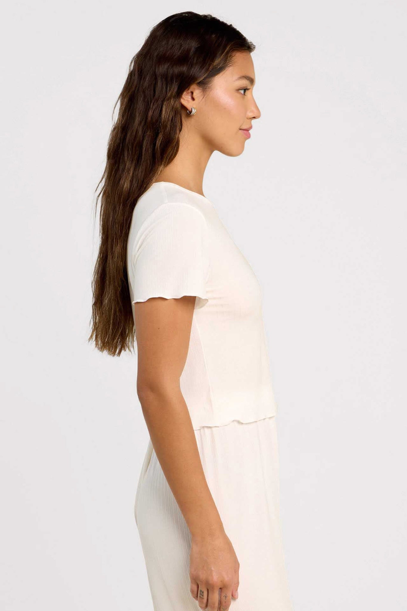 Mini Rib Tee | Pearl