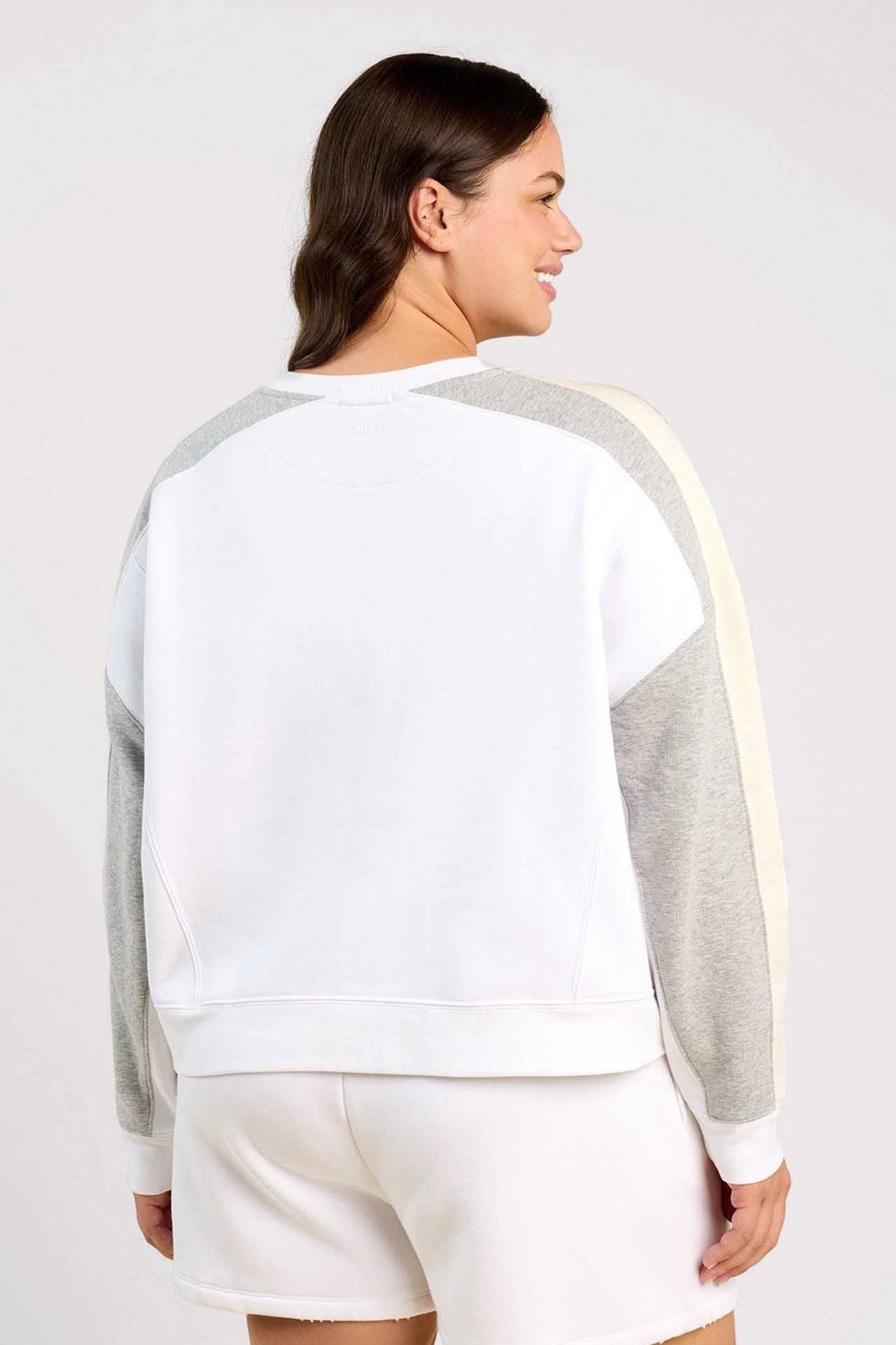 Vintage Fleece Sideline Crew | White/Heather Grey