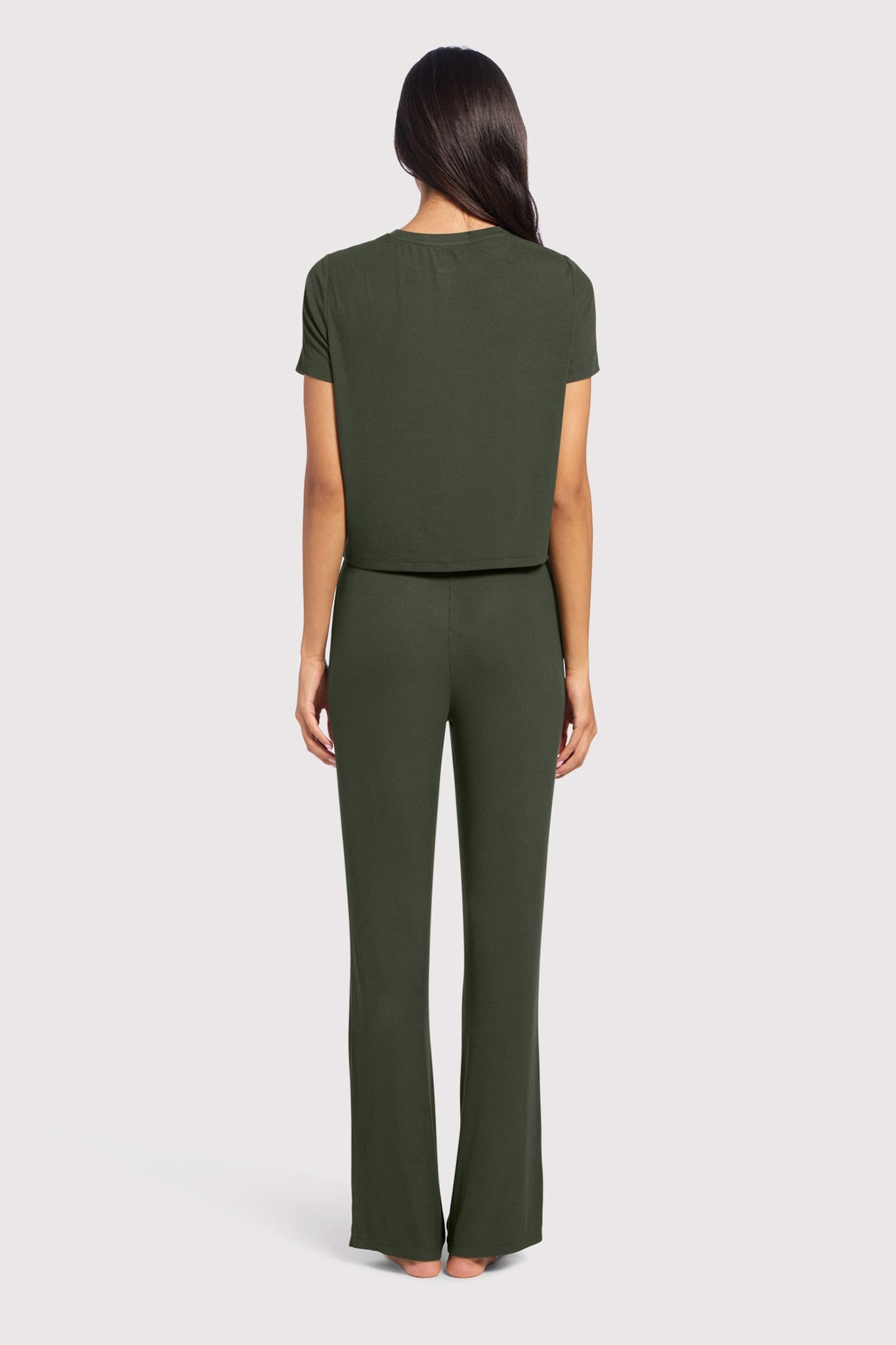 Ribbed Pajama Set | Darkest Olive