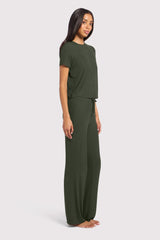 Ribbed Pajama Set | Darkest Olive