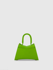 Green Mini Structured Leather Top Handle Bag