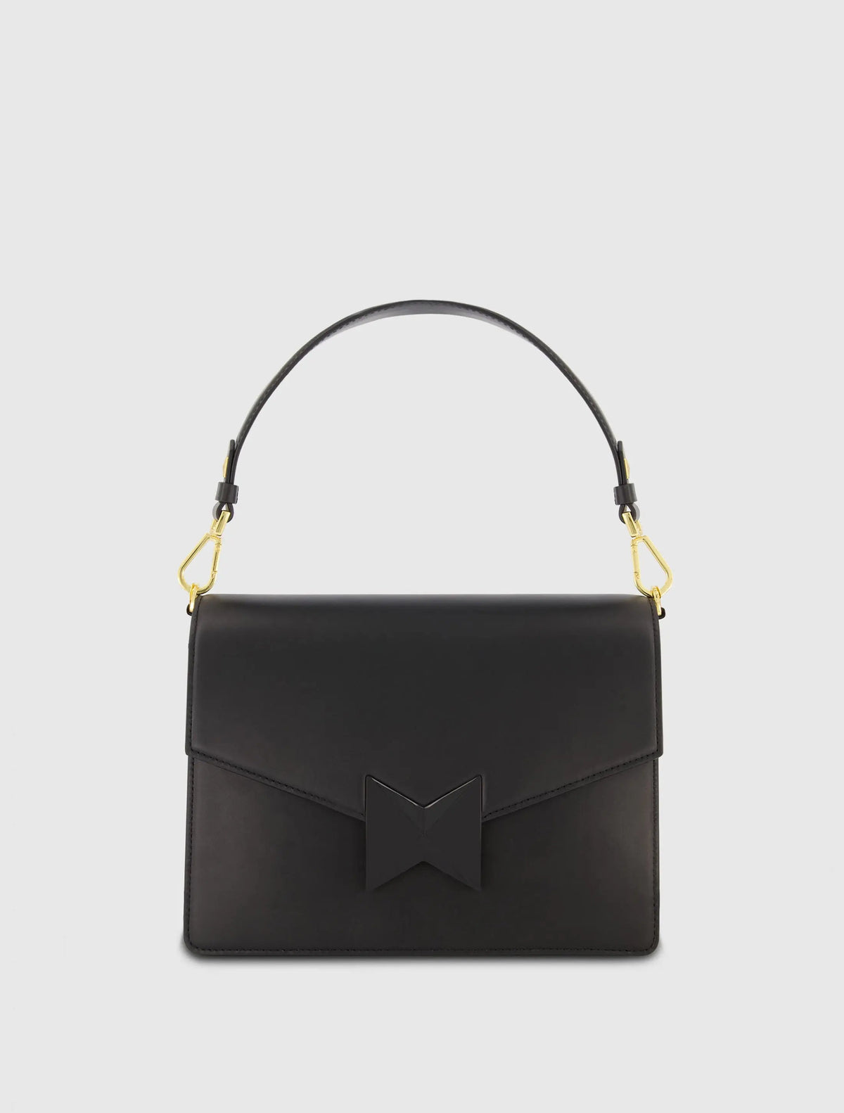 Black Medium Classic Leather Shoulder Bag